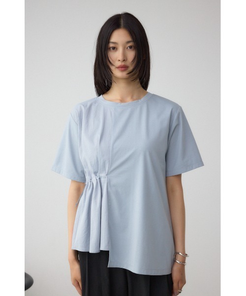 AZUL by moussy(アズールバイマウジー)の「フハクドッキングドロストトップス(Tシャツ/カットソー・レディース・オフホワイト/ブラック/ライトブルー・FREE)」の11枚目の写真
