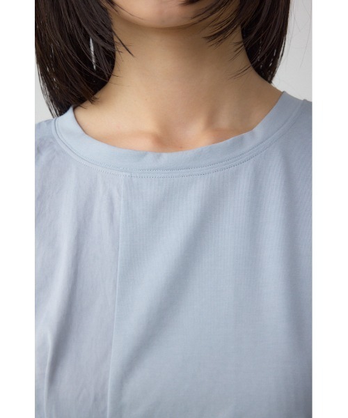 AZUL by moussy(アズールバイマウジー)の「フハクドッキングドロストトップス(Tシャツ/カットソー・レディース・オフホワイト/ブラック/ライトブルー・FREE)」の7枚目の写真
