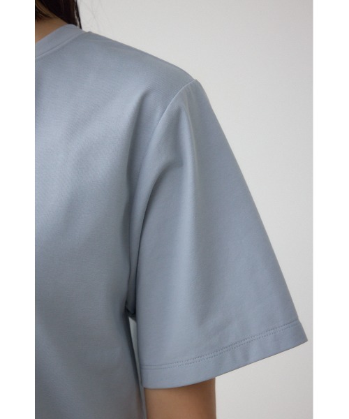 AZUL by moussy(アズールバイマウジー)の「フハクドッキングドロストトップス(Tシャツ/カットソー・レディース・オフホワイト/ブラック/ライトブルー・FREE)」の6枚目の写真