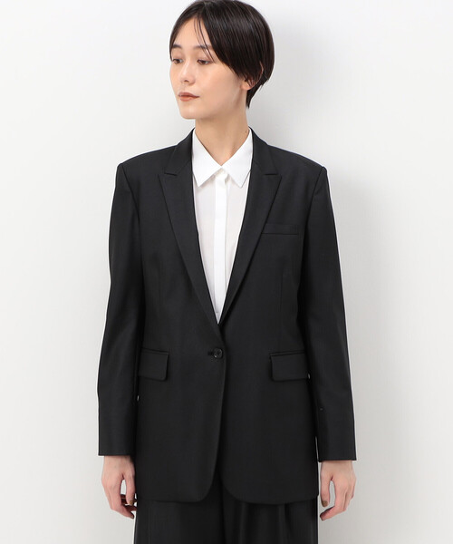 COMME CA(コムサ)の「【セットアップ対応】ポリエステルストレッチカレンダー ジャケット(スーツジャケット・レディース・ボルドー/ネイビー/グリーン・9号)」の6枚目の写真