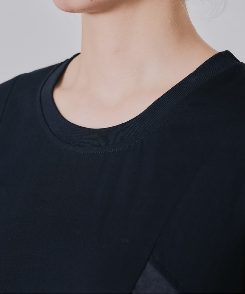 DOLLUPOOPS（ドールアップウップス）の「サイド異素材切替フレアートップス（Tシャツ/カットソー・レディース・オフホワイト/ブラック・38）」の16枚目の写真