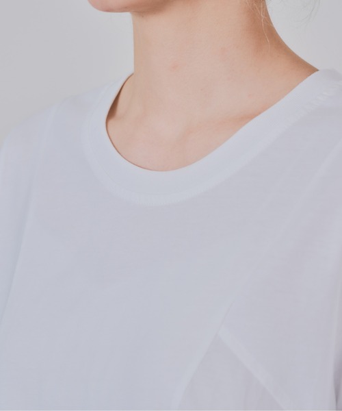 DOLLUPOOPS(ドールアップウップス)の「サイド異素材切替フレアートップス(Tシャツ/カットソー・レディース・オフホワイト/ブラック・38)」の20枚目の写真