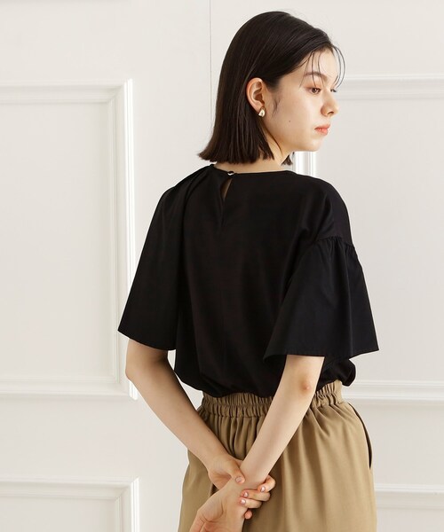 THE SHOP TK (ザ ショップ ティーケー )の「アシメケープ風プルオーバー【接触冷感/洗濯機OK】(Tシャツ/カットソー・レディース・ブラック/オフホワイト/スミクロ・13/12)」の13枚目の写真