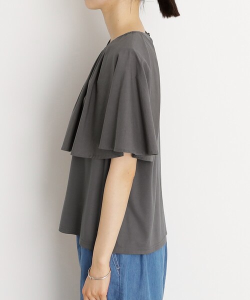 THE SHOP TK (ザ ショップ ティーケー )の「アシメケープ風プルオーバー【接触冷感/洗濯機OK】(Tシャツ/カットソー・レディース・ブラック/オフホワイト/スミクロ・13/12)」の17枚目の写真