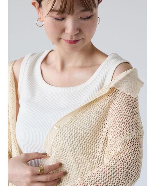Lugnoncure（ルノンキュール）の「【抗菌防臭】リブクルーネックタンクトップ（タンクトップ・レディース・オフホワイト/ブラック/ベージュ・F）」の2枚目の写真