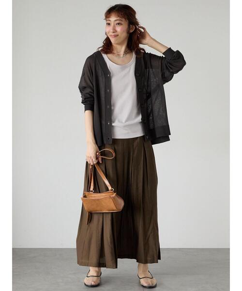 Lugnoncure（ルノンキュール）の「【抗菌防臭】リブクルーネックタンクトップ（タンクトップ・レディース・オフホワイト/ブラック/ベージュ・F）」の4枚目の写真