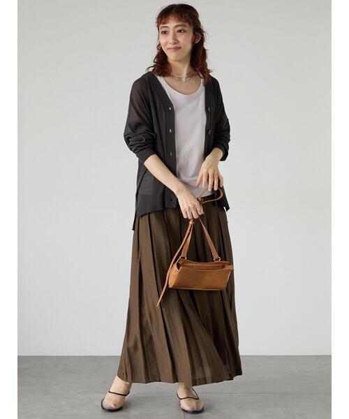 Lugnoncure（ルノンキュール）の「【抗菌防臭】リブクルーネックタンクトップ（タンクトップ・レディース・オフホワイト/ブラック/ベージュ・F）」の5枚目の写真