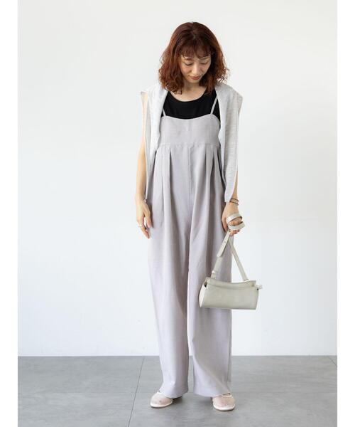 Lugnoncure（ルノンキュール）の「【抗菌防臭】リブクルーネックタンクトップ（タンクトップ・レディース・オフホワイト/ブラック/ベージュ・F）」の7枚目の写真