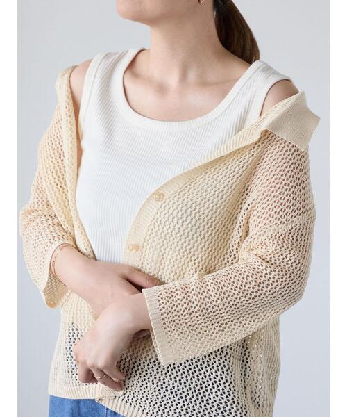 Lugnoncure（ルノンキュール）の「【抗菌防臭】リブクルーネックタンクトップ（タンクトップ・レディース・オフホワイト/ブラック/ベージュ・F）」の10枚目の写真