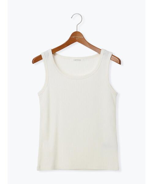 Lugnoncure（ルノンキュール）の「【抗菌防臭】リブクルーネックタンクトップ（タンクトップ・レディース・オフホワイト/ブラック/ベージュ・F）」の11枚目の写真