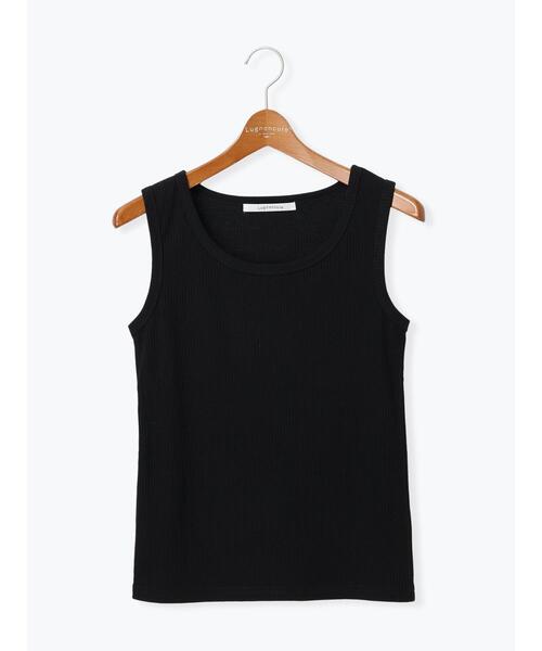 Lugnoncure（ルノンキュール）の「【抗菌防臭】リブクルーネックタンクトップ（タンクトップ・レディース・オフホワイト/ブラック/ベージュ・F）」の12枚目の写真