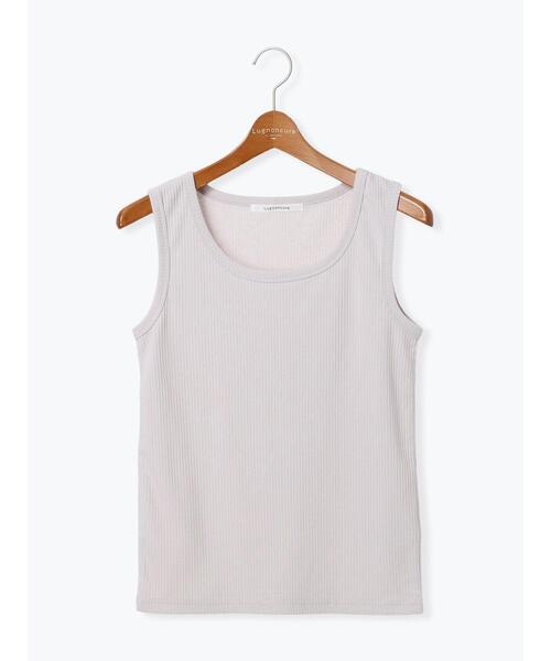 Lugnoncure（ルノンキュール）の「【抗菌防臭】リブクルーネックタンクトップ（タンクトップ・レディース・オフホワイト/ブラック/ベージュ・F）」の13枚目の写真