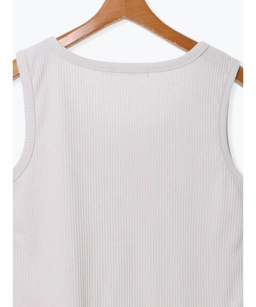 Lugnoncure（ルノンキュール）の「【抗菌防臭】リブクルーネックタンクトップ（タンクトップ・レディース・オフホワイト/ブラック/ベージュ・F）」の18枚目の写真