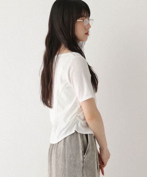 Heather(ヘザー)の「パターンメッシュ2PTEE 576435(Tシャツ/カットソー・レディース・オフホワイト/ブラック/グレー・FREE)」の9枚目の写真