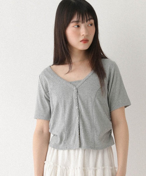 Heather(ヘザー)の「パターンメッシュ2PTEE 576435(Tシャツ/カットソー・レディース・オフホワイト/ブラック/グレー・FREE)」の18枚目の写真