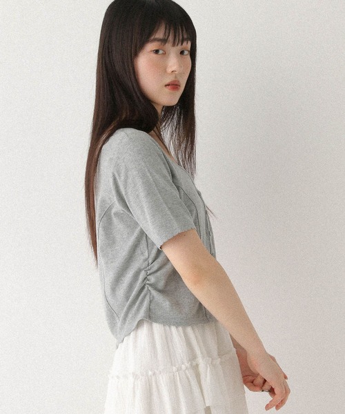 Heather(ヘザー)の「パターンメッシュ2PTEE 576435(Tシャツ/カットソー・レディース・オフホワイト/ブラック/グレー・FREE)」の19枚目の写真