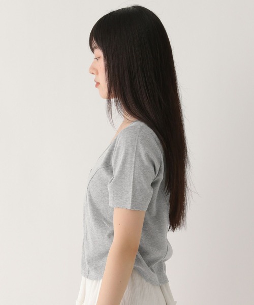 Heather(ヘザー)の「パターンメッシュ2PTEE 576435(Tシャツ/カットソー・レディース・オフホワイト/ブラック/グレー・FREE)」の21枚目の写真