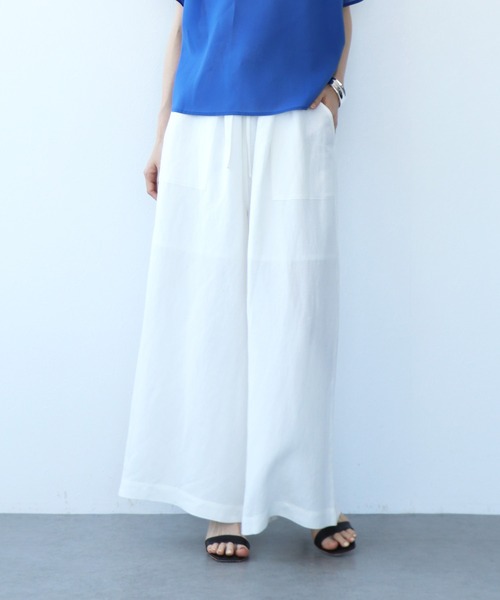 TITE IN THE STORE（ティテ　インザ　ストア）の「麻レーヨンイージーワイドパンツ（その他パンツ・レディース・ホワイト/ブラック/グレー・38）」の2枚目の写真