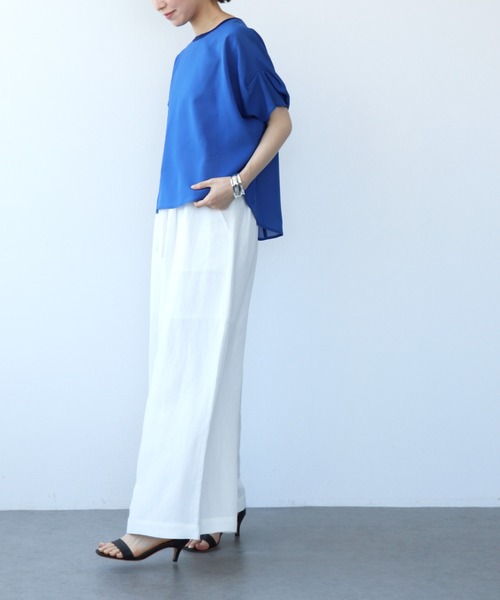 TITE IN THE STORE（ティテ　インザ　ストア）の「麻レーヨンイージーワイドパンツ（その他パンツ・レディース・ホワイト/ブラック/グレー・38）」の12枚目の写真