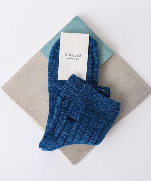 NOLLEY’S（ノーリーズ）の「【OCTAVE OCTAVE/オクターブ オクターブ】別注クジラクォーターリブソックス（ソックス/靴下・メンズ・ネイビー/オフホワイト/ブラック系その他/ブルー系その他・FREE）」の4枚目の写真