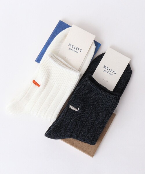 NOLLEY’S（ノーリーズ）の「【OCTAVE OCTAVE/オクターブ オクターブ】別注クジラクォーターリブソックス（ソックス/靴下・メンズ・ネイビー/オフホワイト/ブラック系その他/ブルー系その他・FREE）」の14枚目の写真