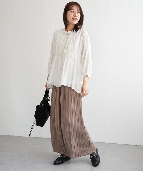 ikka(イッカ)の「さらっとプリーツワイドパンツ(その他パンツ・レディース・ダークブラウン/モカ/ダークグレー・M/L/S)」の19枚目の写真