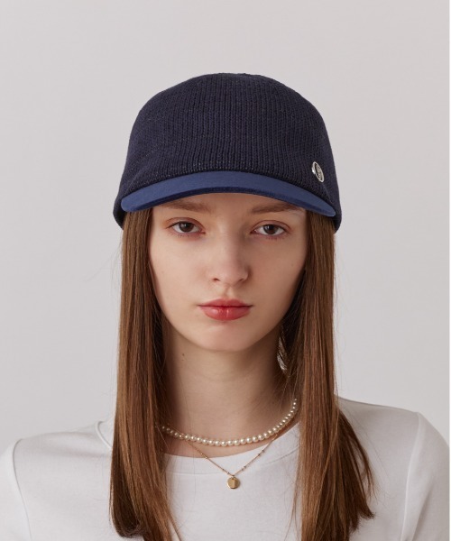 Chapeau d' O（シャポードオー）の「Chapeau d' O  TM Knit x Velour Cap / シャポードオー（キャップ・レディース・ネイビー/ライトベージュ・M/57.5cm）」の11枚目の写真
