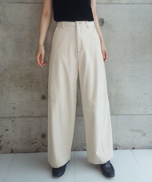 ZOZOMARKET（ゾゾマーケット）の「ZOZOMARKET by RIKA-切替バレルデニム（デニムパンツ・レディース・キナリ・マルチサイズ）」の2枚目の写真