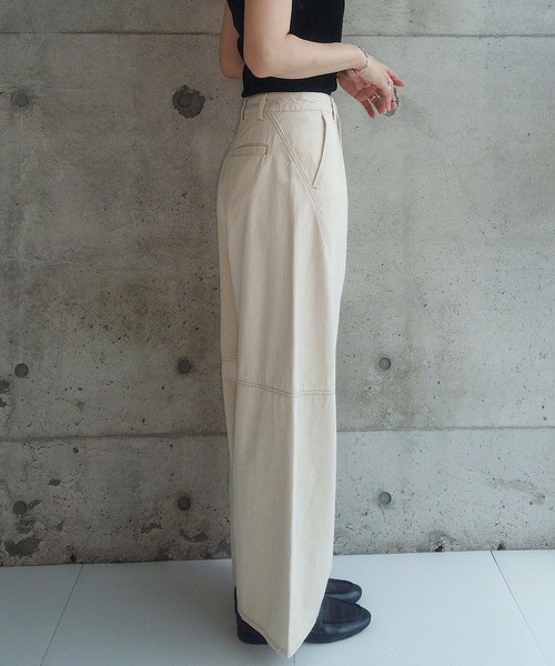ZOZOMARKET（ゾゾマーケット）の「ZOZOMARKET by RIKA-切替バレルデニム（デニムパンツ・レディース・キナリ・マルチサイズ）」の3枚目の写真