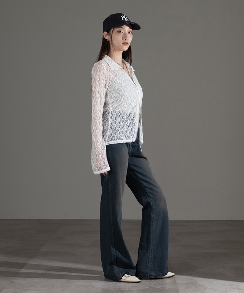 apres jour mignon(アプレジュールミニョン)の「襟付きレースシャツ【ZOZOTOWN限定アイテム】(シャツ/ブラウス・レディース・ブラウン系その他/オフホワイト/ブラック・X-LARGE/フリー)」の17枚目の写真