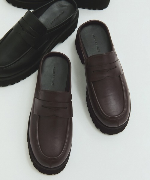 ADAM ET ROPE'（アダムエロペ）の「【サステナブル】ラウンドローファークロッグ（ローファー・レディース・ブラック/ダークブラウン・36/37/38）」の5枚目の写真