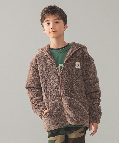 こども ビームス（コドモビームス）の「ジップ ボア フーディ 2025 FW（120〜160cm）（その他アウター・キッズ・ホワイト系その他5/ブラウン系その他4・120/130/140/150/160）」の2枚目の写真