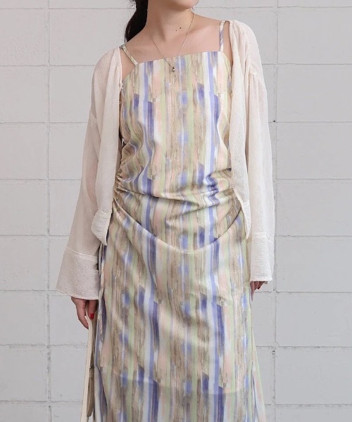 Bab(バブ)の「【S・Mサイズ展開】ウエストホールプリントワンピース(ワンピース・レディース・ブラック/パープル・MEDIUM/SMALL)」の15枚目の写真