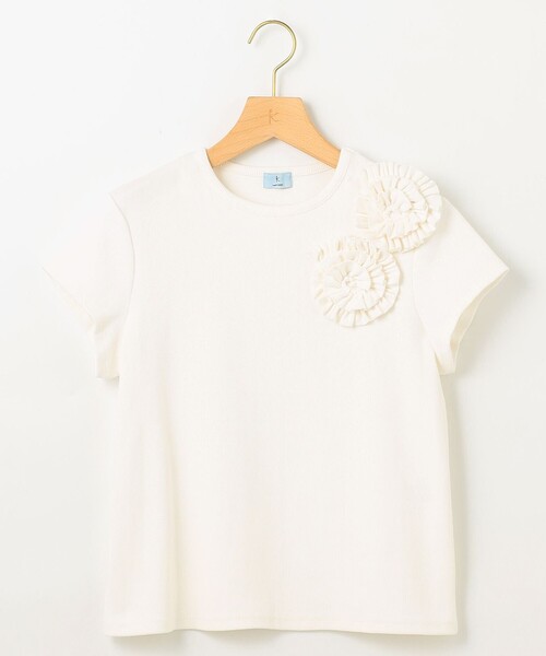 組曲(クミキョク)の「テレココサージュ Tシャツ(Tシャツ/カットソー・レディース・ホワイト系/ブラック系・2/3)」の11枚目の写真