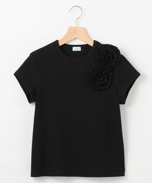 組曲(クミキョク)の「テレココサージュ Tシャツ(Tシャツ/カットソー・レディース・ホワイト系/ブラック系・2/3)」の18枚目の写真