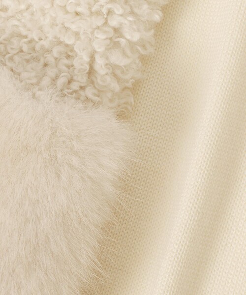 allureville（アルアバイル）の「フェイクボアコンビニットジレ（ベスト・レディース・キャメル/アイボリー・2）」の7枚目の写真