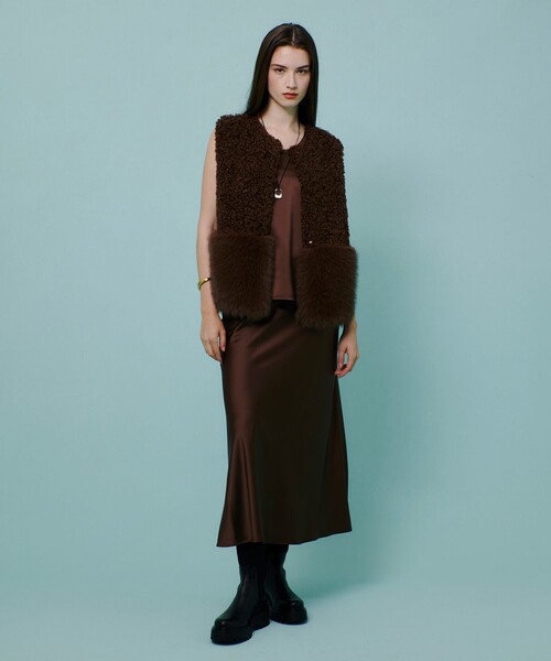 フェイクボアコンビニットジレ（ベスト）｜allureville（アルアバイル