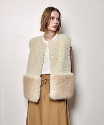 allureville | フェイクボアコンビニットジレ(ベスト)