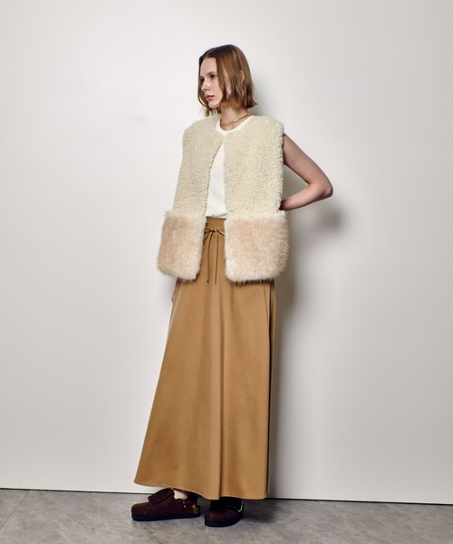 セール】フェイクボアコンビニットジレ（ベスト）｜allureville