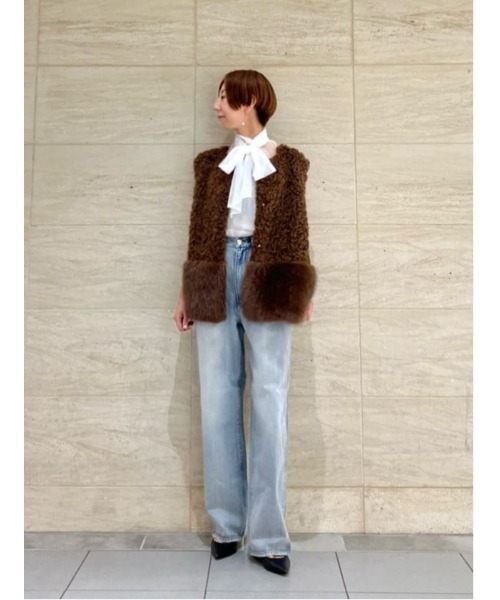 フェイクボアコンビニットジレ（ベスト）｜allureville（アルアバイル