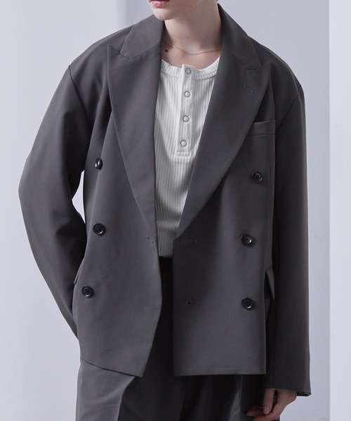 Loose/ルース(ルース)の「ベロアコーデュロイ ヘンリーネックロンT(Tシャツ/カットソー・メンズ・オフホワイト/パープル/ダークネイビー/ブラック/グレー・S/L/M)」の21枚目の写真