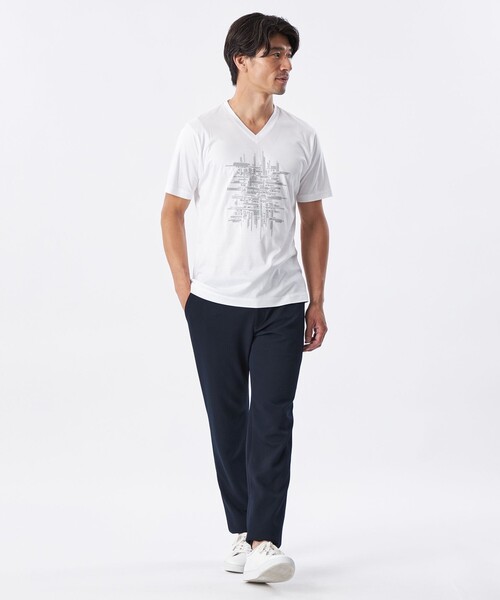EPOCA UOMO(エポカウォモ)の「スパンコールランダムラインカットソー(Tシャツ/カットソー・メンズ・ホワイト/ブラック・48/46)」の3枚目の写真