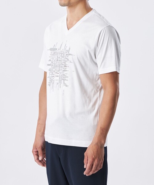 EPOCA UOMO(エポカウォモ)の「スパンコールランダムラインカットソー(Tシャツ/カットソー・メンズ・ホワイト/ブラック・48/46)」の6枚目の写真