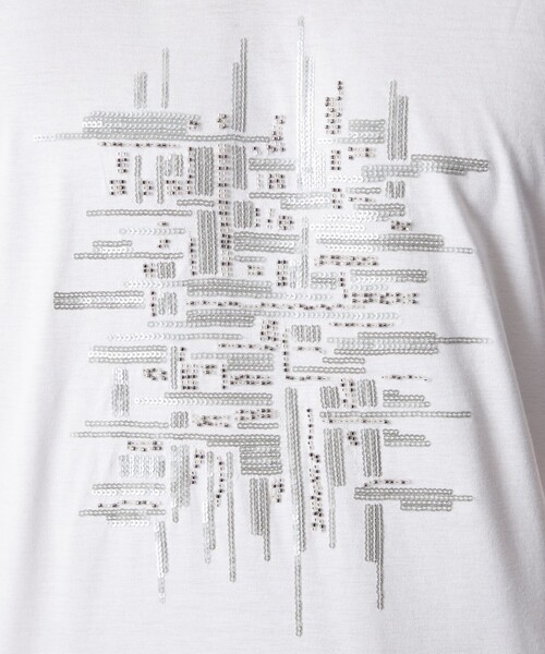 EPOCA UOMO(エポカウォモ)の「スパンコールランダムラインカットソー(Tシャツ/カットソー・メンズ・ホワイト/ブラック・48/46)」の9枚目の写真