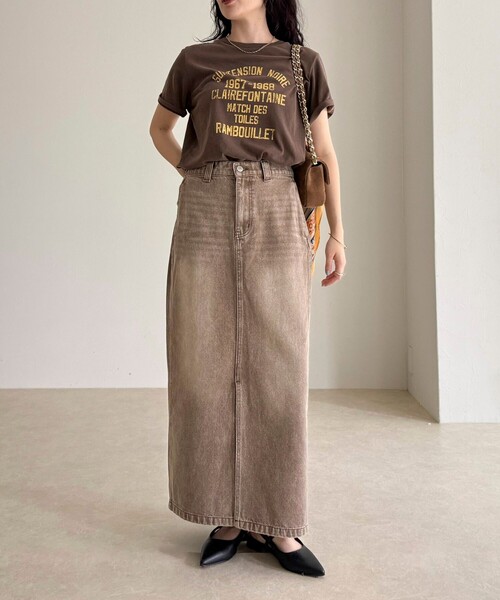 fredy emue（フレディエミュ）の「デニムタイトスカート（デニムスカート・レディース・ピンク/ブラウン/ブルー・38/36）」の4枚目の写真