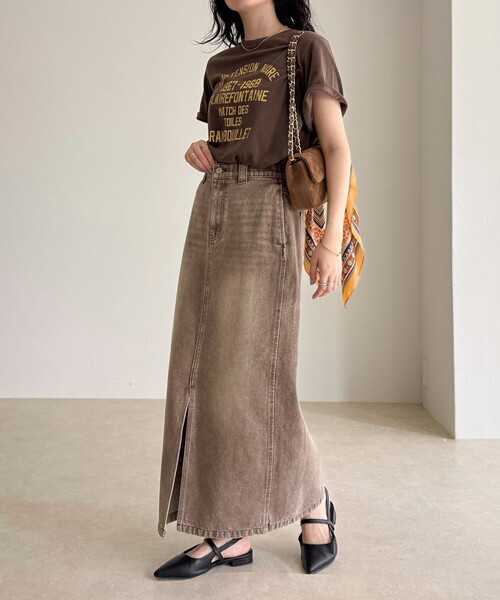 fredy emue（フレディエミュ）の「デニムタイトスカート（デニムスカート・レディース・ピンク/ブラウン/ブルー・38/36）」の5枚目の写真