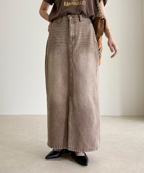 fredy emue（フレディエミュ）の「デニムタイトスカート（デニムスカート・レディース・ピンク/ブラウン/ブルー・38/36）」の9枚目の写真