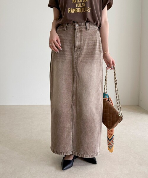 fredy emue（フレディエミュ）の「デニムタイトスカート（デニムスカート・レディース・ピンク/ブラウン/ブルー・38/36）」の12枚目の写真