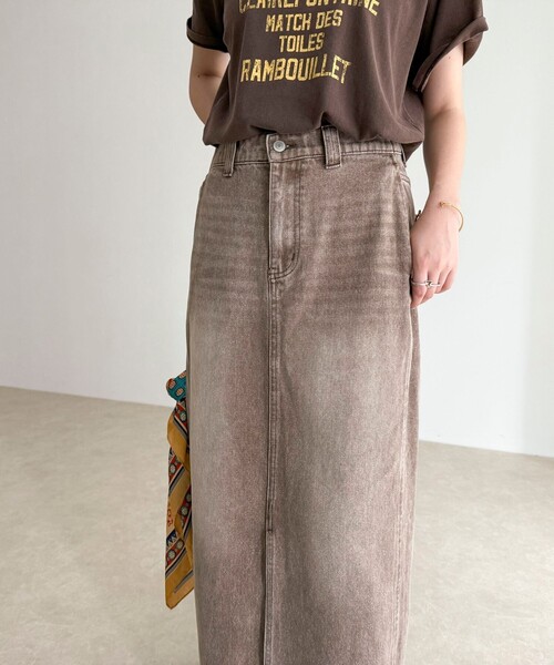 fredy emue（フレディエミュ）の「デニムタイトスカート（デニムスカート・レディース・ピンク/ブラウン/ブルー・38/36）」の14枚目の写真