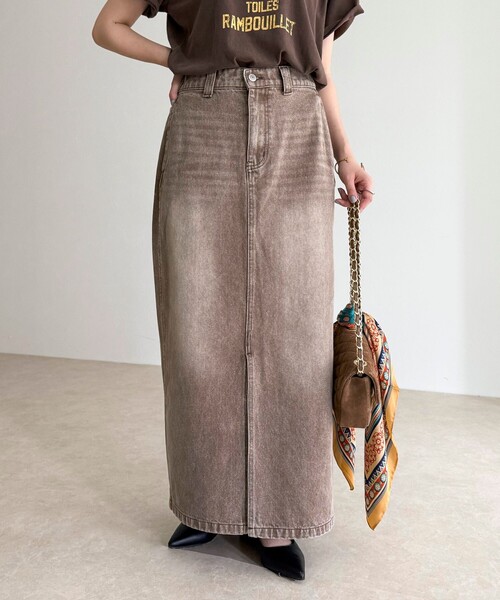 fredy emue（フレディエミュ）の「デニムタイトスカート（デニムスカート・レディース・ピンク/ブラウン/ブルー・38/36）」の16枚目の写真